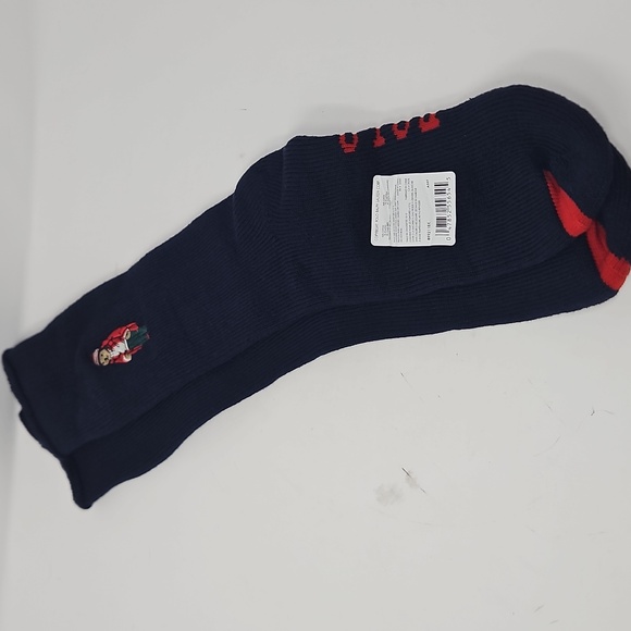 NWT Polo Ralph Lauren Teddy Bear Navy & Red Blue Socks Mens 10-13 Thick Cotton - Picture 4 of 5